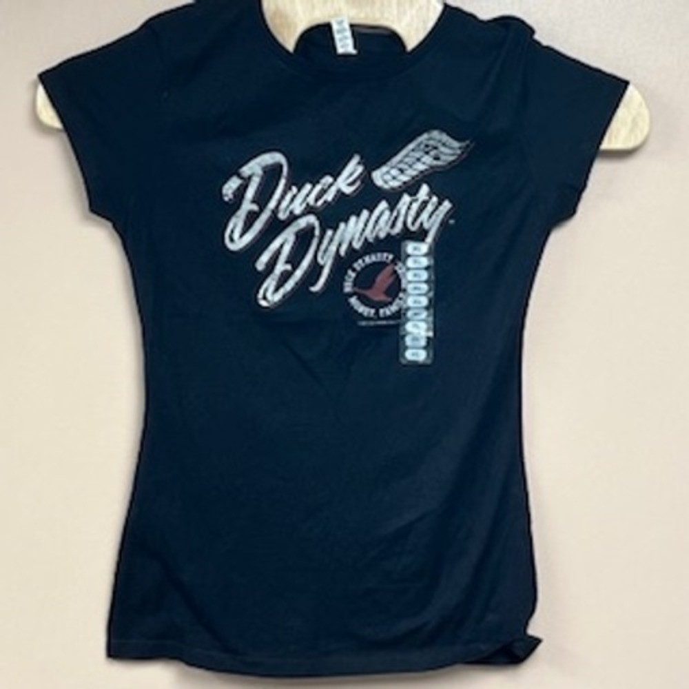Duck Dynasty Womens Graphic T-Shirt Black XL Money Family Ducks Short Sleeve New